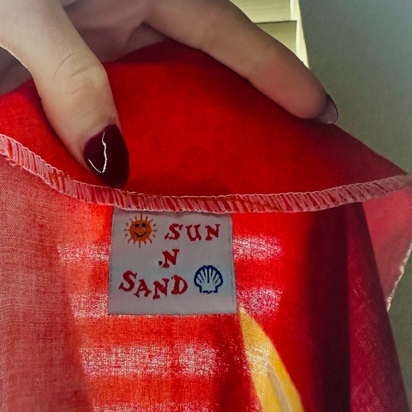 Chic Red Patterned Mini Dress - Picture 5 of 5